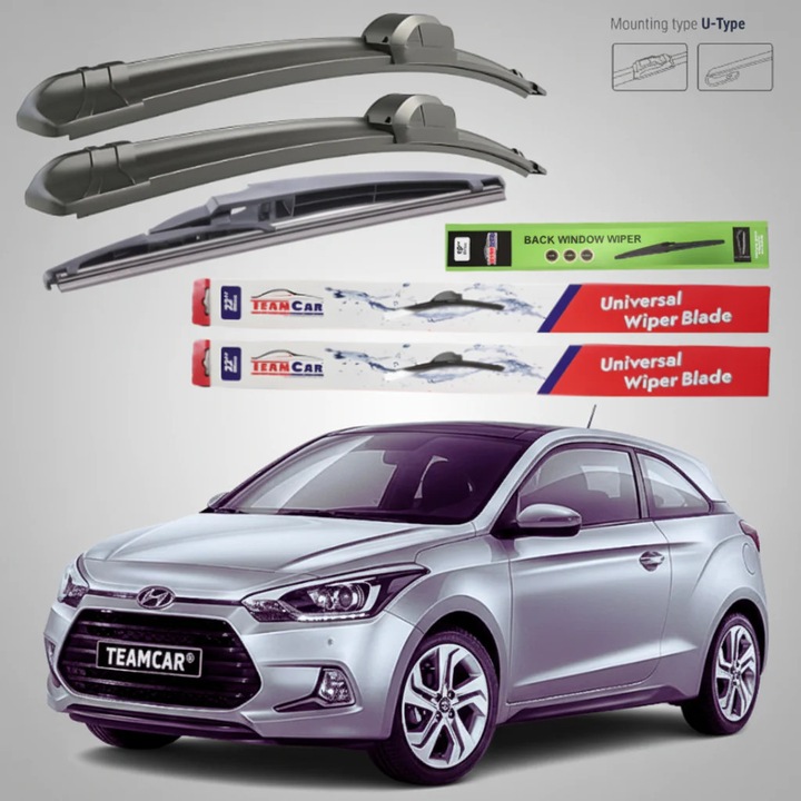 Stergatoare Hyundai i20 Coupe (2015–2018) Flat, Set Complet – TeamCar®