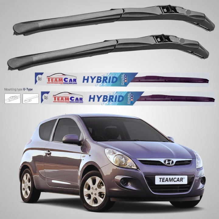 Stergatoare Hyundai i20 3 usi (2008–2012) Hibrid, Set fata – TeamCar®
