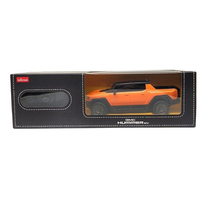 Masină cu telecomandă, Rastar, Hummer EV, portocalie, 1:24, 21.2x9.2x8cm