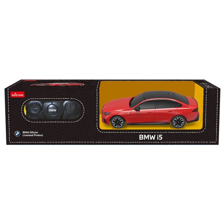 Masina cu telecomanda Rastar BMW I5, scara 1:24, rosie, 2WD