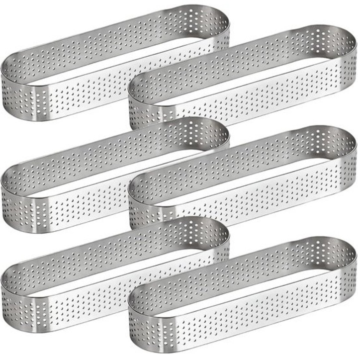 Set forme prajituri din otel inoxidabil, 6 piese, 13x4.5x2cm, argintii