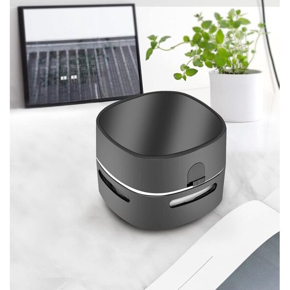 Aspirator desktop mini, design compact, alimentare cu baterii, putere de aspirare 450 Pa, 7.9x7.9x6 cm, negru