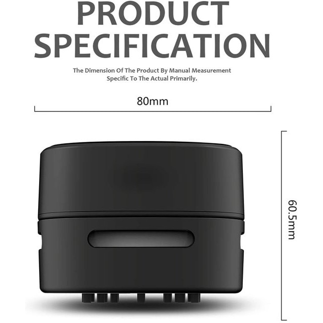 Aspirator desktop mini, design compact, alimentare cu baterii, putere de aspirare 450 Pa, 7.9x7.9x6 cm, negru