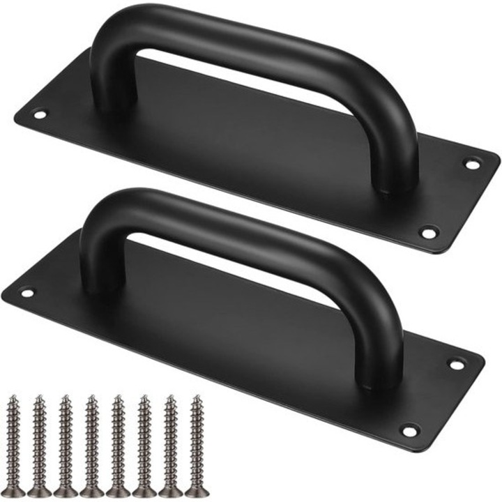 Set 2 manere din otel inoxidabil negru, 200x65mm, pentru usi si mobilier