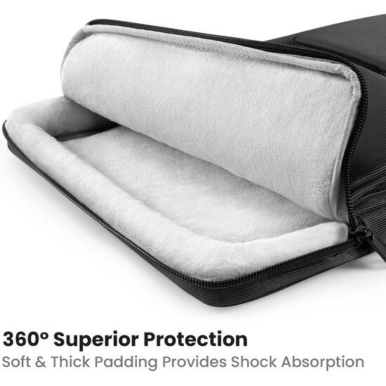 Geanta laptop, 15.6 inch, protectie 360°, compartimente multiple, neagra