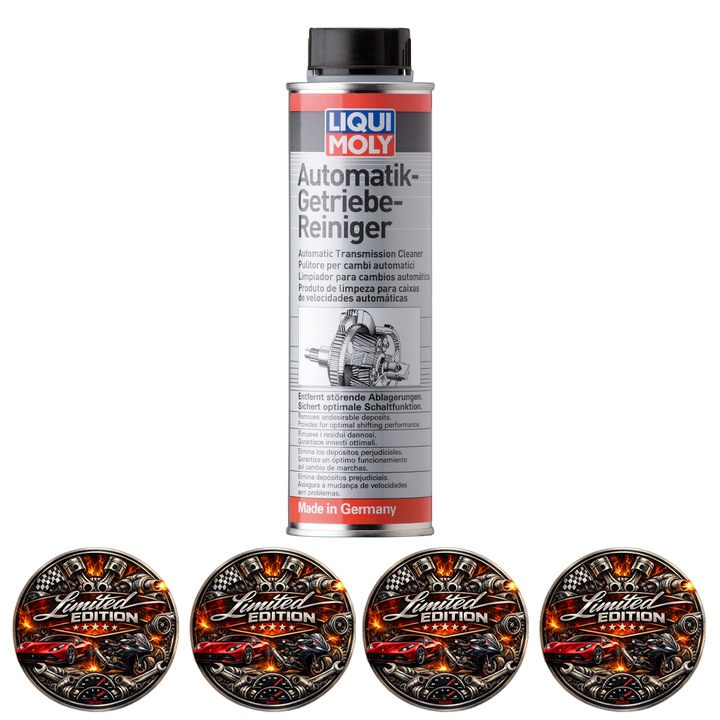 Aditiv curatare cutie automata Liqui Moly Automatic Transmission Cleaner, Curata depunerile, optimizeaza schimbarea treptelor, pentru AT, DSG si CVT, 300ml, 4x Stickere auto
