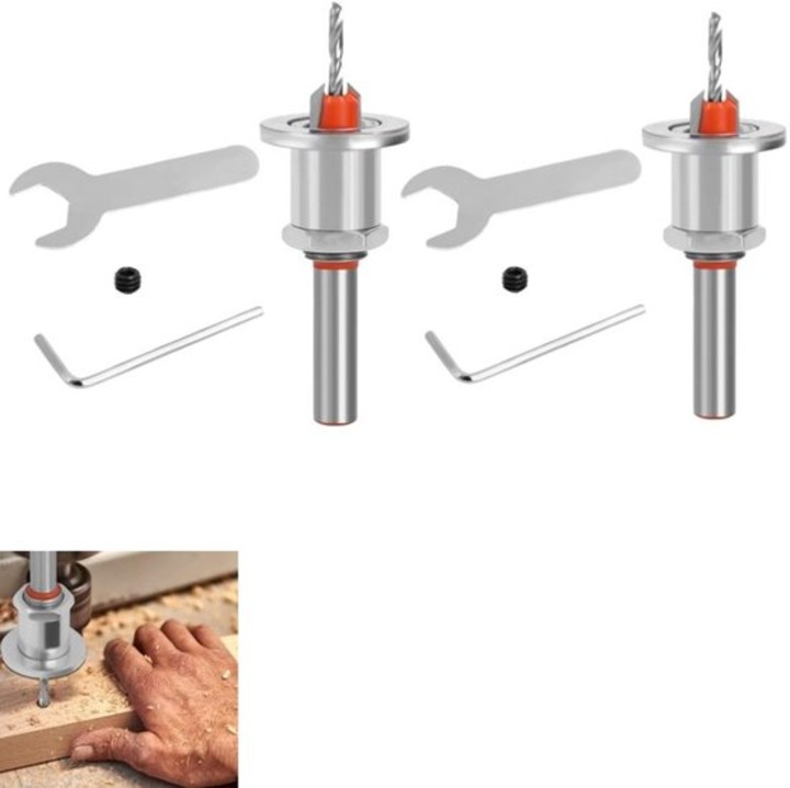 Set 2 burghie pentru lemn, 8x10x3.2mm, din otel, pentru ceramica, piatra, lemn