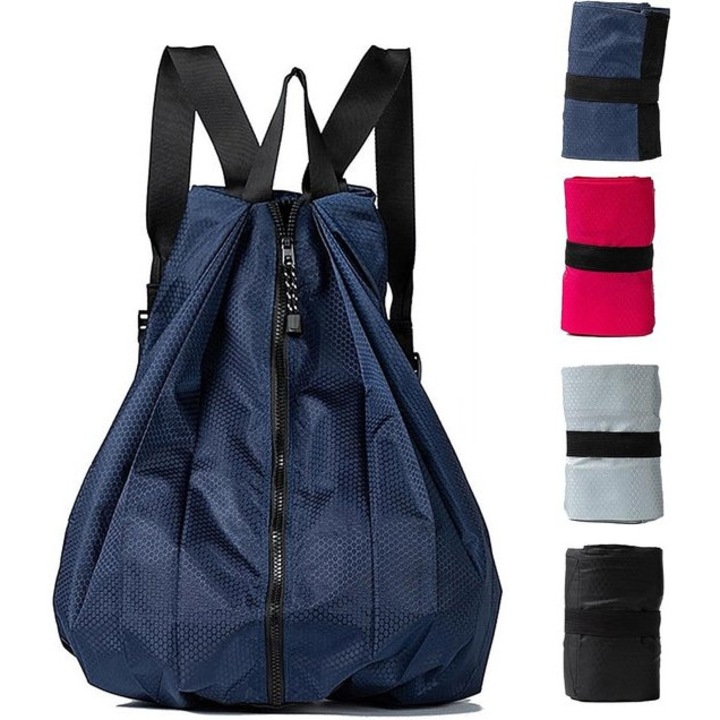 Rucsac pliabil, 42x33x22cm, impermeabil, design ultrausor, albastru marin