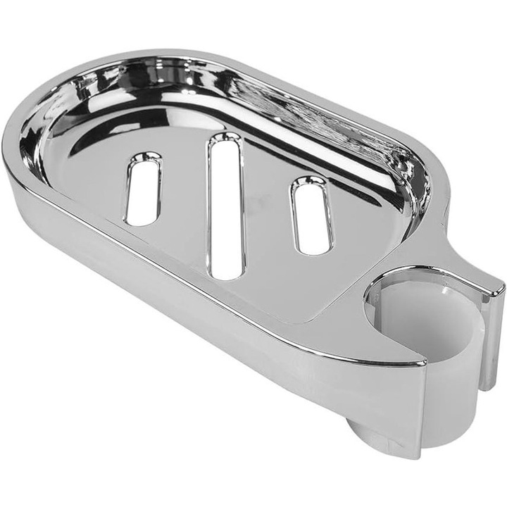 Suport pentru sapun pentru tije de perdea de dus, material ABS, dimensiuni 16.2x8.8cm, usor de instalat