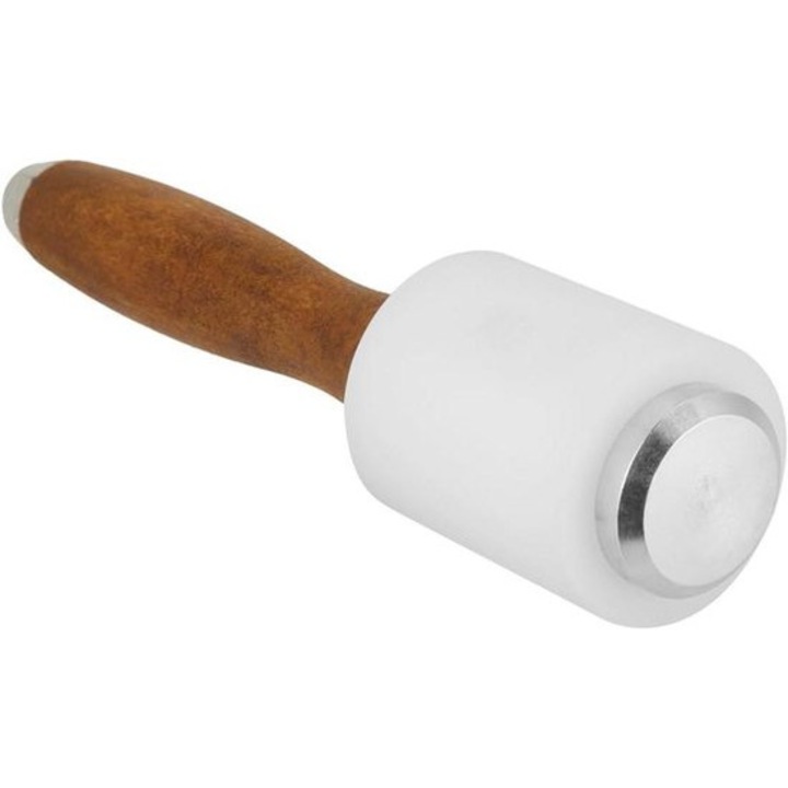 Ciocan din nailon si lemn, 20cm, 5cm diametru, pentru prelucrarea pielii
