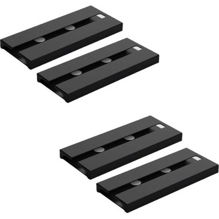 Set 4 suporturi pentru pahare de vin, negru, plastic, 25.3x11x2cm