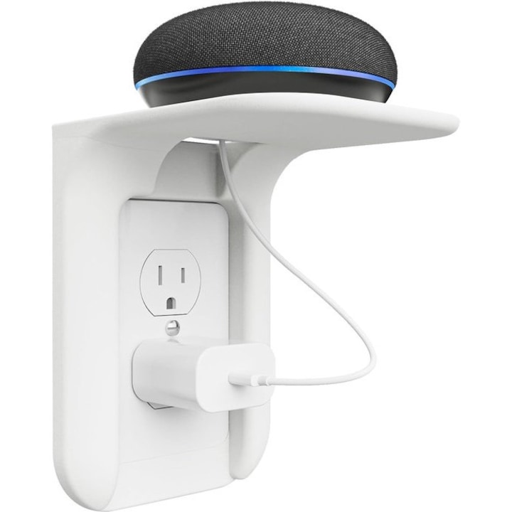 Rafturi montate pe perete, unitate de stocare, sistem de gestionare a cablurilor, alb, set