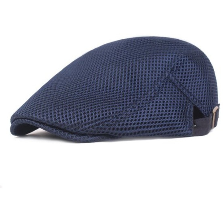 Palarie de vara unisex, ajustabila, din plasa respirabila, albastra, dimensiune 55-60 cm