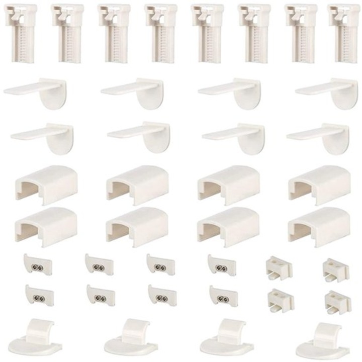 Set accesorii montare perdele plisate, 40 suporturi, 20mm