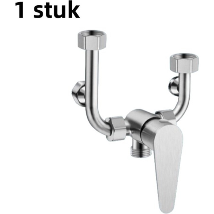 Baterie sanitara, mixer apa calda si rece, 304 otel inoxidabil, robinet cu debit mare, set 1 bucata, argintie