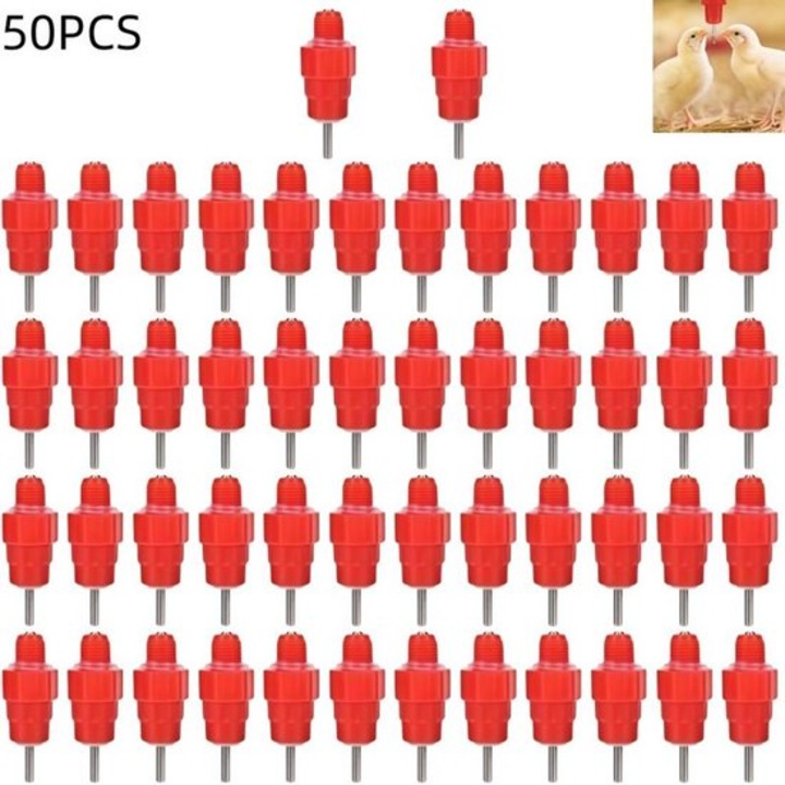 Adapatoare pentru pasari, rosie, 50 bucati, dimensiune 2.9x1.5cm