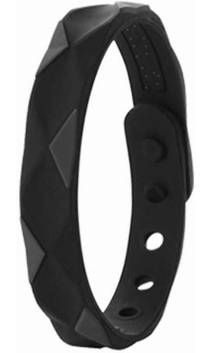 Bratara anti-statica din silicon, design diamant, ajustabila, neagra, 15-23 cm, set pentru sport si timp liber