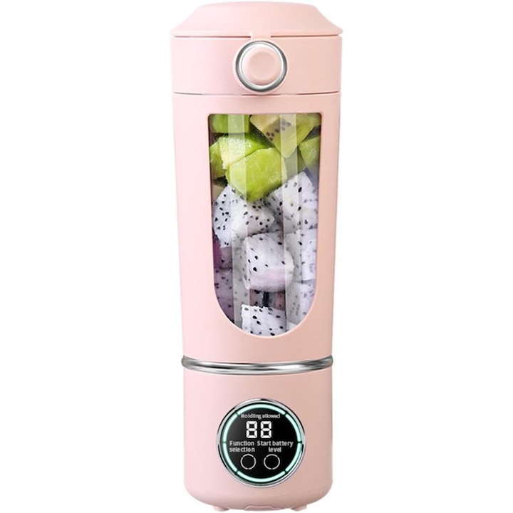 Storcator electric portabil, 480ml, USB reincarcabil, usor de curatat, albastru