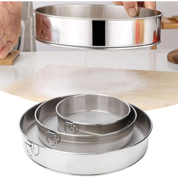 Set de site din otel inoxidabil, 3 piese, pentru bucatarie, utilizare la copt, usor de folosit