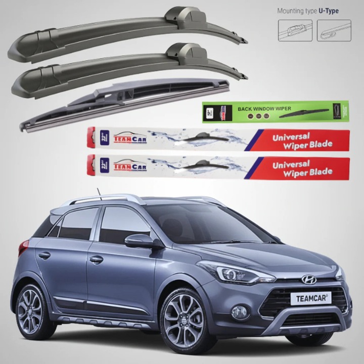 Stergatoare Hyundai i20 Active (2016–2018) Flat, Set Complet – TeamCar®