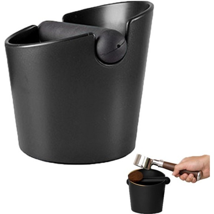 Recipient de cafea, recipient pentru zat de cafea, negru, dimensiuni mici