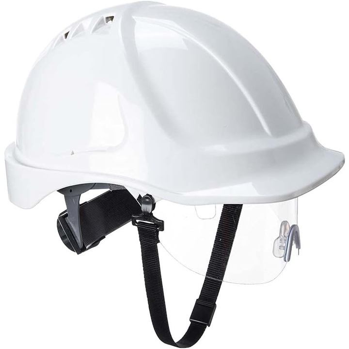 Védősisak PW55, fehér, állítható 56-63 cm, 2 cm nylon szíj, hatpontos állítórendszer