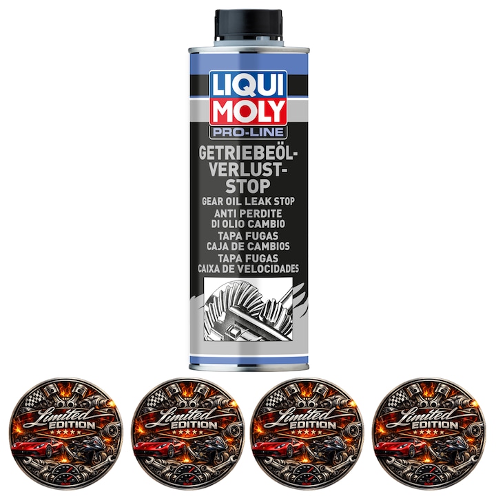 Aditiv Liqui Moly Pro-Line Gear Oil Leak Stop, Stop Pierderi Ulei Cutie Viteze, 500 ml, 4x Stickere auto