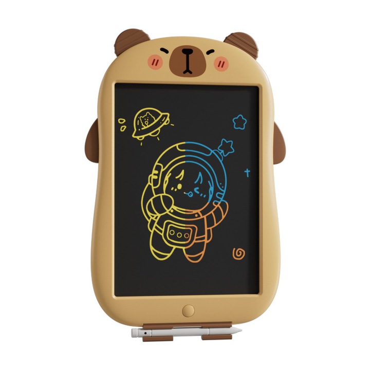 Tableta de scris LCD pentru copii 3-8 ani, modele animale, functie stergere cu un buton, operata cu baterii, set.