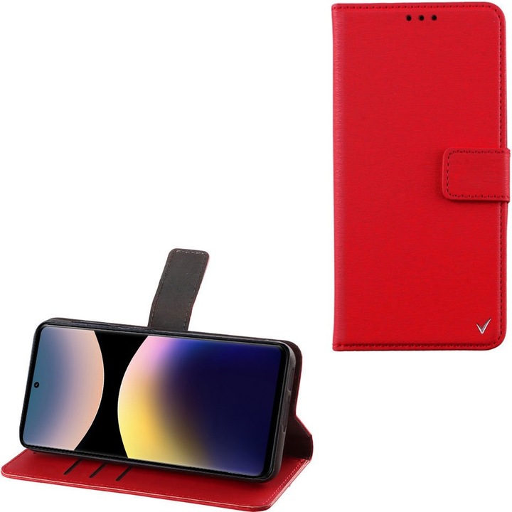 Husa telefon Volte-Tel pentru Xiaomi Redmi Note 14 Pro 4G, suport magnetic, rosie, 6.67"