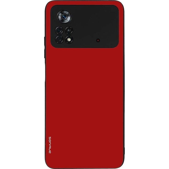 Husa telefon Sonique Colorbloc Series, rosie, pentru Xiaomi Poco X4 Pro 5G, silicon, design modern, protectie antisoc