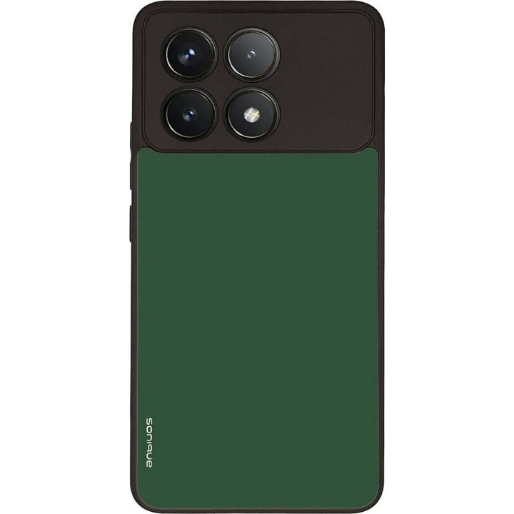 Husa telefon Sonique ColorBloc Series, verde, pentru Xiaomi Poco F6 Pro 5G, silicon, design modern