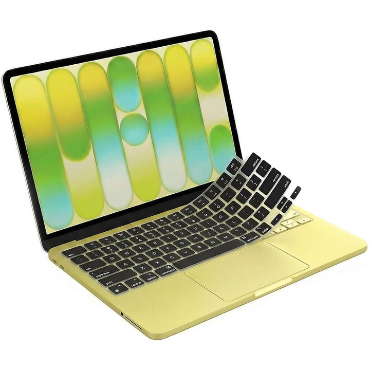 Szilikon billentyűzetvédő MacBook Neo 13" (A3404) 2026-hoz, por elleni védelem, fekete