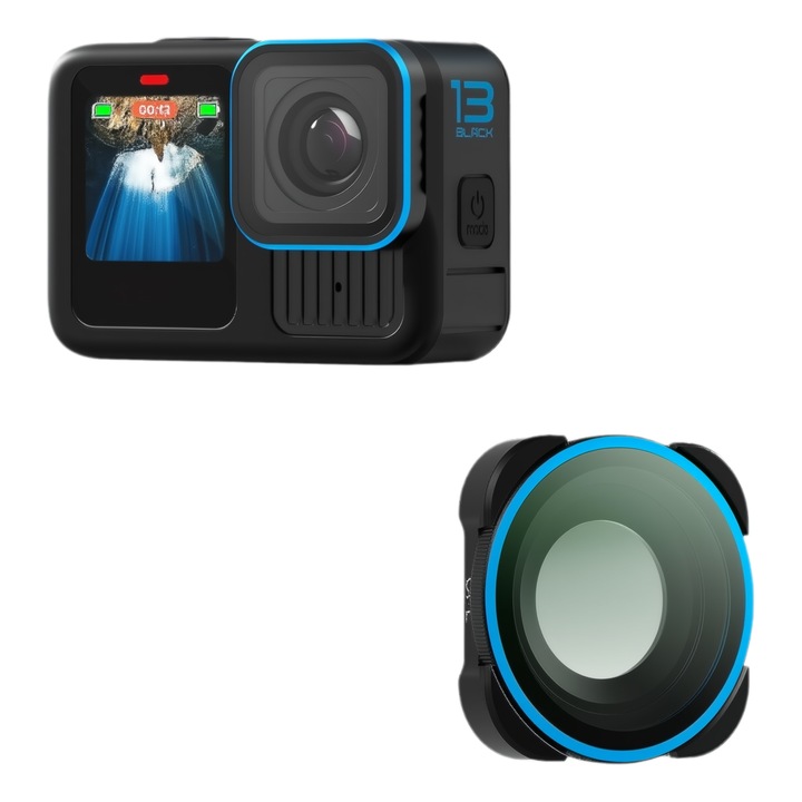 Водоустойчив филтър за екшън камера aMagisn за GoPro Hero 13/12/11/11 Mini/10/9, регулируем CPL филтър за Hero 13, оптично стъкло против замъгляване и надраскване, аксесоари за екшън камера
