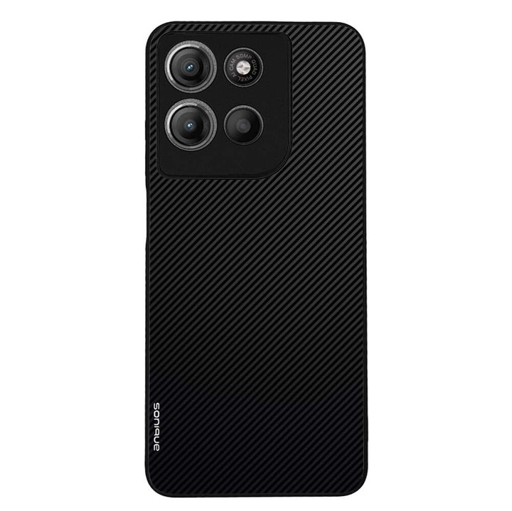 Husa telefon Sonique Carbon Series, protectie extra, design modern, neagra, pentru Motorola Moto G15 4G / Moto G15 Power