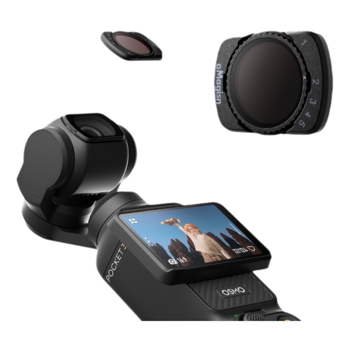 Регулируем ND филтър aMagisn за Osmo Pocket 3, ND2/ND4/ND8/ND16/ND32, магнитен филтър за обектив на камера, ултралек 2,2 мм, оптично стъкло за ясни изображения, аксесоари за екшън камера