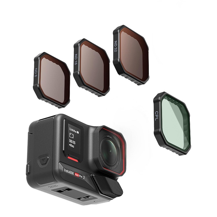 AMagisn Серия филтри за Insta360 Ace Pro 2/Ace Pro, щипкови филтри за камера с ND8/ND16/ND32/CPL, многослойно покритие, бърз монтаж, аксесоари за екшън камера