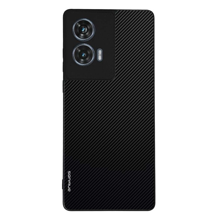 Husa telefon Sonique Carbon Series pentru Motorola Edge 50 Fusion 5G, silicon, antisoc, neagra