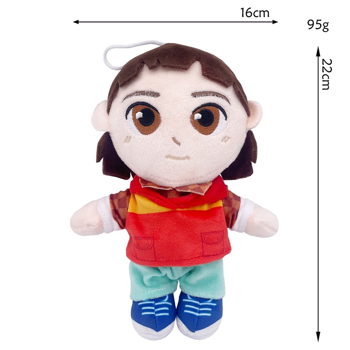 Jucarie de plus Stranger Things, fata in rochie rosie si pantaloni verzi, 30x20cm