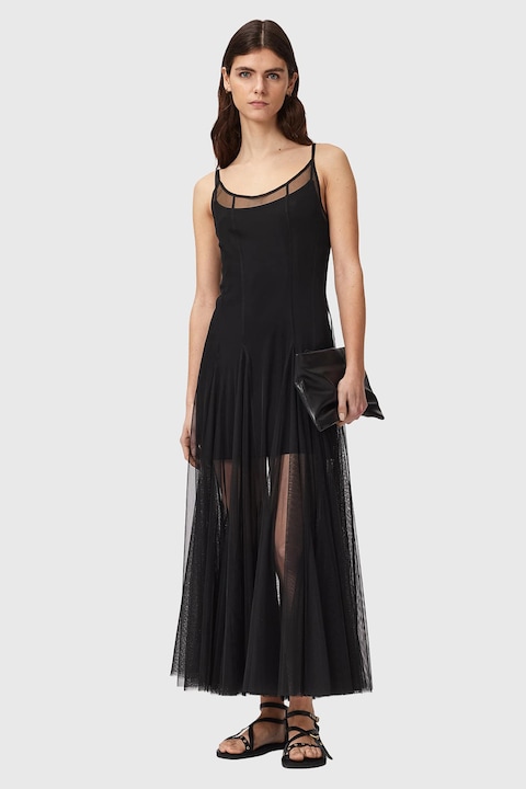 AllSaints, Harmonia 2-in-1 dizájnos szűk fazonú ruha, Fekete