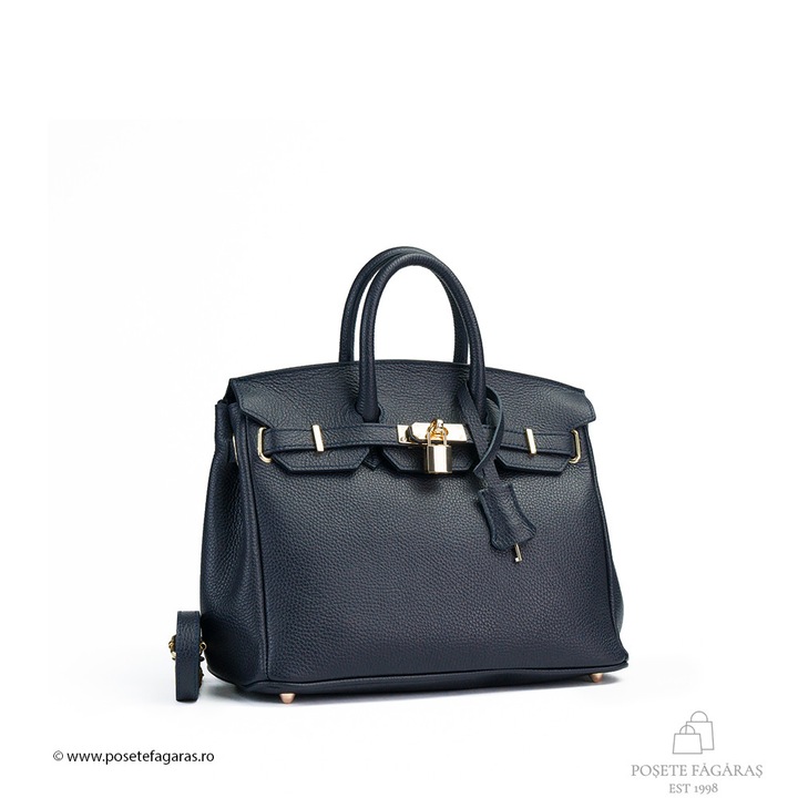 Poseta Piele Baby Edith - Bleumarin, Geanta Casual din Piele Naturala, Geanta, Genti