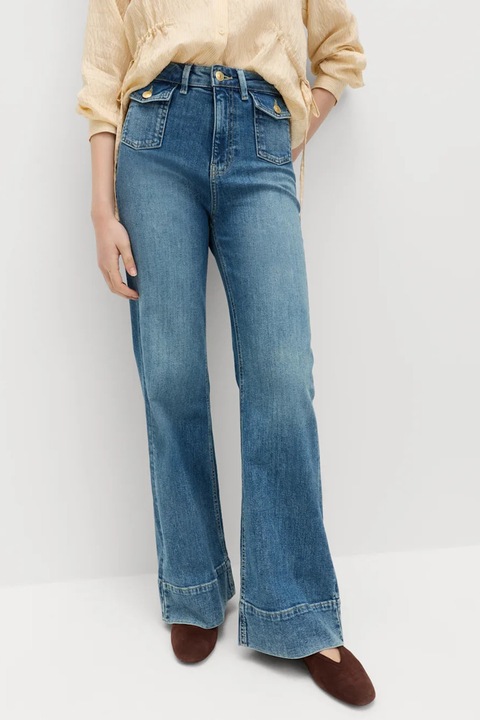 Marks & Spencer, Blugi evazati cu buzunare cu clapa, Albastru pastel