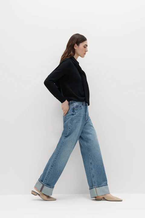 Marks & Spencer, Blugi drepti cu terminatie pliabila, Albastru