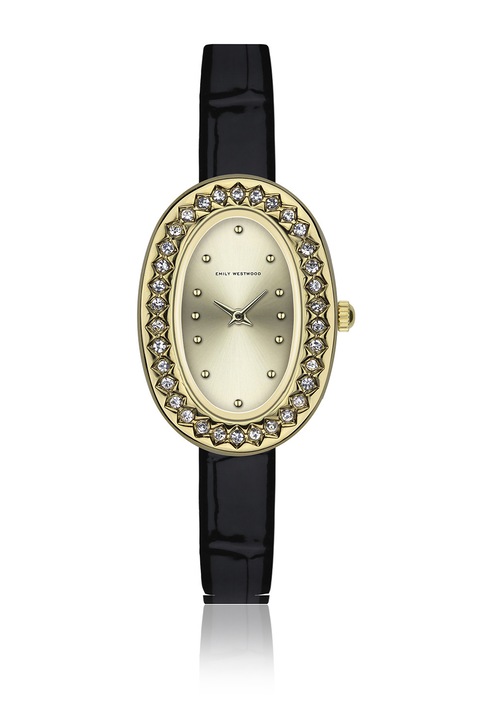 Emily Westwood, Bőrszíjas karóra, Aranyszín, Fekete