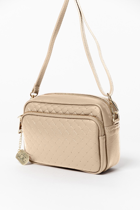 Anna Morellini, Geanta crossbody de piele Tabita, Bej sampanie