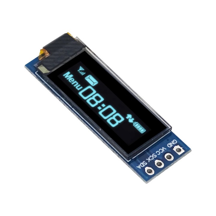 OLED I2C kijelző modul 0,91 hüvelyk SSD1306 Kék 128x32cm