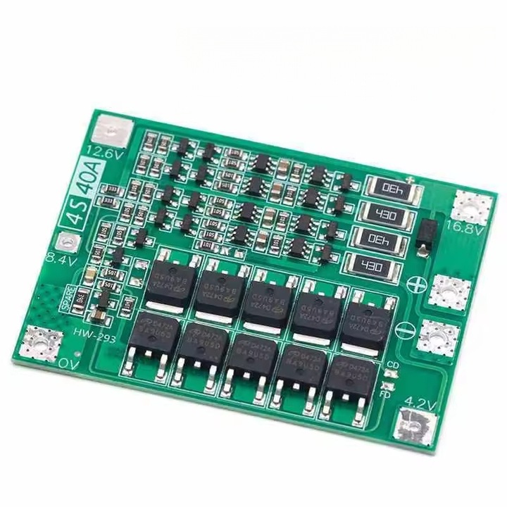 Placă de protecție BMS pentru baterii Li-ion 18650, 4S 40A, 14.8V/16.8V, 44x55x4mm