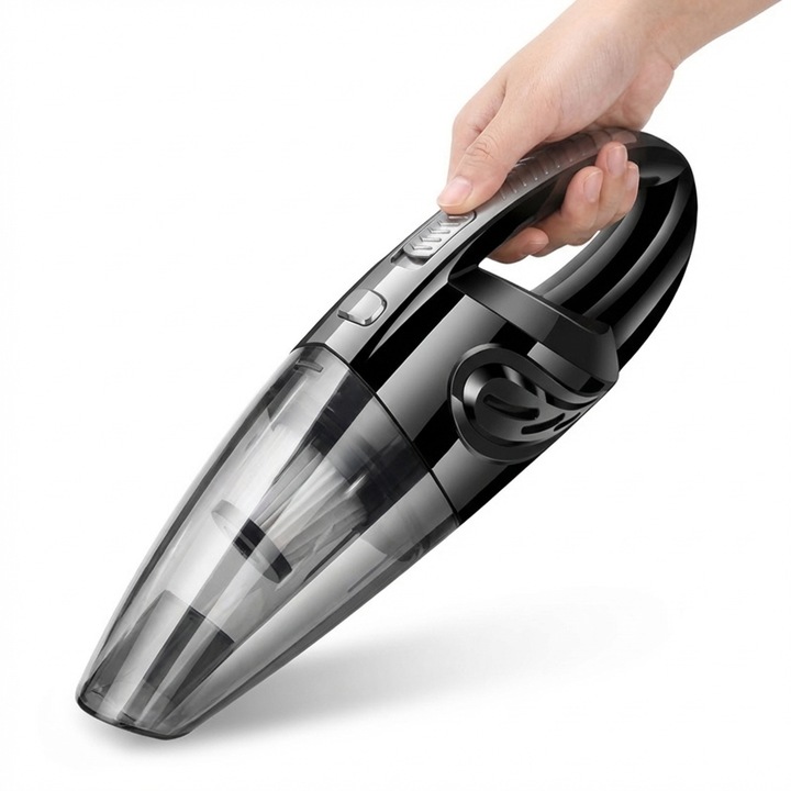 Pachet promo: 2 x Aspirator portabil fără fir Gomunly, 120W, 32.000 RPM, umed și uscat, 5 accesorii, dimensiuni 35.9x6x6cm