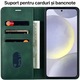 Husa pentru Samsung Galaxy A25 Daden® Flip Leather Deluxe, Antisoc, Inchidere magnetica, Buzunar card, Calitate Premium, Verde