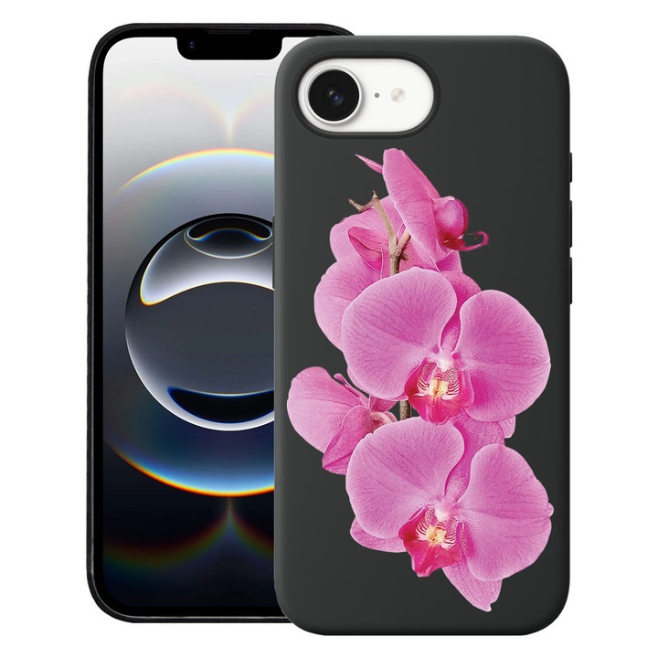BestCase® Husa TPU Ultra Slim Compatibila cu Apple iPhone 16e / iPhone 17e, Floral - Minimalist Pink Orchid, 1992024 B 2065