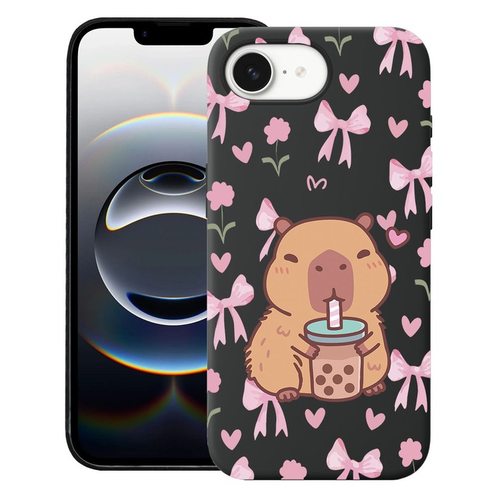 BestCase® Husa TPU Ultra Slim Compatibila cu Apple iPhone 16e / iPhone 17e, Cute Capybara Cartoon, 1992024 B 2021